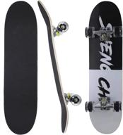 beginner skateboards for boys and girls - mr bear, 31.1x7.87 - double kick 7-layer maple deck concave skateboard for enhanced stability - ideal for teenagers and adults logo