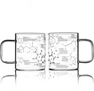 ☕ set of 2 greenline goods glass coffee mugs - 16 oz tumbler with coffee chemistry molecules etching - enhance your coffee experience logo