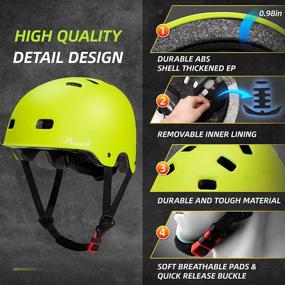 img 2 attached to 🛴 Multi-Sport Skateboard Bike Helmet - Lightweight Adjustable Ventilation Helmet for Kids Youth Adults - Impact Resistant Safety Helmet for BMX, Inline Cycling, Roller Skating, and Scooter