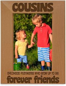 img 4 attached to 📷 KATE POSH - Forever Friends Picture Frame: Engraved Natural Wood Photo Frame for Cousins - Perfect Birthday or Best Cousin Ever Gift (4x6-Vertical)