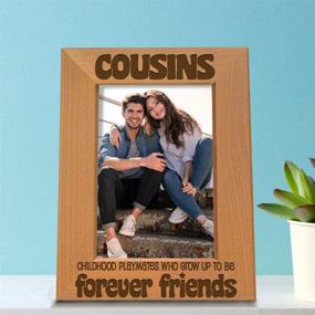 img 1 attached to 📷 KATE POSH - Forever Friends Picture Frame: Engraved Natural Wood Photo Frame for Cousins - Perfect Birthday or Best Cousin Ever Gift (4x6-Vertical)