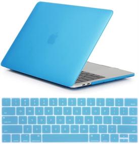 img 4 attached to 💻 Se7enline Чехол для MacBook Pro 15 дюймов - Аква Блю Хард Шелл с Touch Bar, Модель A1707/A1990 2016/2017/2018 - Скин для клавиатуры включен