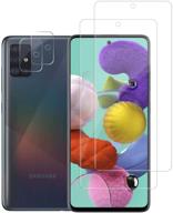 защитное стекло для экрана yeyebf galaxy a51 hd clear + защита объектива камеры - [2+2 пакета] [сканер отпечатков пальцев][9h твердость][без пузырей] защитное стекло для экрана samsung galaxy a51 логотип