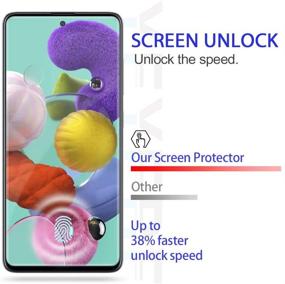 img 2 attached to Защитное стекло для экрана YEYEBF Galaxy A51 HD Clear + защита объектива камеры - [2+2 пакета] [сканер отпечатков пальцев][9H твердость][без пузырей] защитное стекло для экрана Samsung Galaxy A51