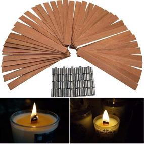 img 3 attached to 🕯️ 100 Pcs Smokeless Natural Wood Candle Wicks with Iron Stand - Ideal for DIY Candle Making Craft by OBANGONG