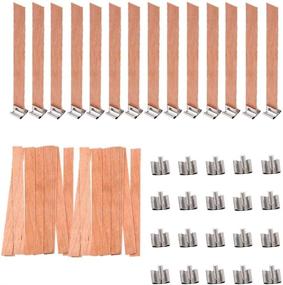 img 4 attached to 🕯️ 100 Pcs Smokeless Natural Wood Candle Wicks with Iron Stand - Ideal for DIY Candle Making Craft by OBANGONG