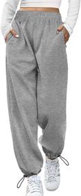 img 4 attached to Womens Bottom Sweatpants Joggers Pockets