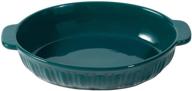 fe ceramic bakeware casserole turquoise logo