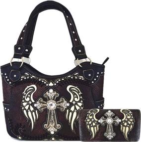 img 4 attached to Женские сумки и кошельки Western Concealed Handbags Shoulder D фиолетового цвета для сумок через плечо