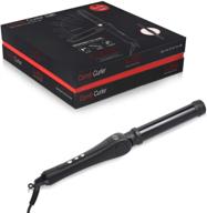 🔥 hsi professional comfy curler 1.25 inch: foldable curling iron wand for easy curls & waves - travel-friendly & dual voltage with ionic ceramic tourmaline coated barrel - ideal for women logo