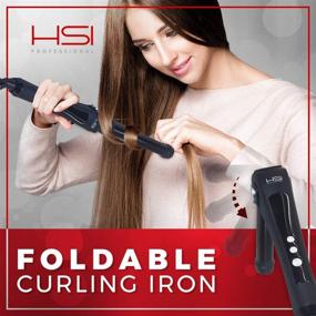 img 3 attached to 🔥 HSI Professional Comfy Curler 1.25 Inch: Foldable Curling Iron Wand for Easy Curls & Waves - Travel-friendly & Dual Voltage with Ionic Ceramic Tourmaline Coated Barrel - Ideal for Women