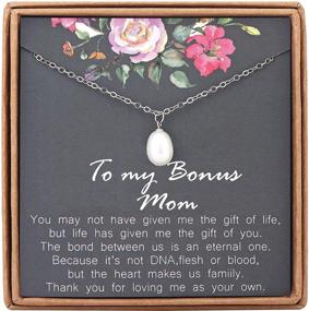 img 4 attached to Single Pearl Necklace: Meaningful Stepmom Gifts from Stepdaughter, Thoughtful Birthday Gift for Stepmom, Elegant Mother in Law Jewelry - Includes Gift Box and Card