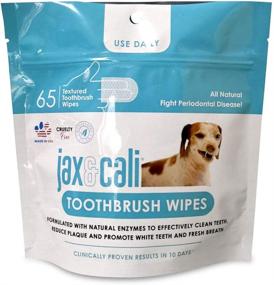 img 4 attached to 🐾 JAX & CALI Pet Toothbrush Wipes - All Natural Dental Wipes with Texture for Cats and Dogs. Holistic Oral Care, Cruelty Free, Natural Enzymes to Reduce Plaque & Inflammation. Keeps Teeth Clean. 65 Count