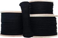 🎭 sgt knots unglazed cotton tie line - versatile polyester core for theatrical, decor, and commercial applications (1/8" x 100ft, black) logo