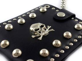 img 3 attached to 💀 Edgy and Stylish: Skull Biker Studded Leather Wallet