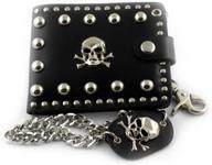 💀 edgy and stylish: skull biker studded leather wallet logo