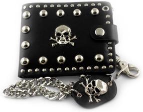 img 4 attached to 💀 Edgy and Stylish: Skull Biker Studded Leather Wallet