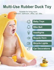 img 3 attached to 🦆 YumKubis Duck Toy Car Decorations: Rubber Duck Car Ornaments and Bee-themed Bike Bell with Propeller Helmet & Horn Light for Kids, Adults, Men, Women