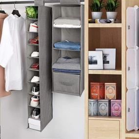 img 3 attached to 👠 Hanging Shoe Shelves: 10-Shelf Organizer for Closet, Shoes Holder Storage, Breathable Fabric, 2-Pack