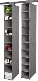 img 4 attached to 👠 Hanging Shoe Shelves: 10-Shelf Organizer for Closet, Shoes Holder Storage, Breathable Fabric, 2-Pack