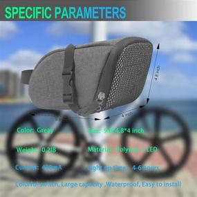 img 2 attached to 🚲 Eslnf Bike Saddle Bag: Waterproof Seat Bag with Rechargeable 9 LED Light for Cycling Accessories