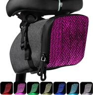 🚲 eslnf bike saddle bag: waterproof seat bag with rechargeable 9 led light for cycling accessories logo