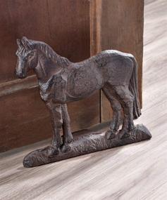 img 1 attached to Enhanced SEO: Giftcraft Cast Iron Horse Door Stopper - 8.3-inch Length