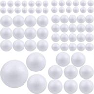 🎨 88 pieces of white foam balls in 6 sizes - polystyrene craft decoration balls for diy art, craft, household, and school projects by pllieay logo