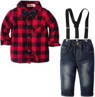 👔 yilaku boys' clothing set: 4-piece gentleman outfit with suspender logo