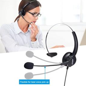 img 1 attached to AGPtEK Noise Cancelling Corded Headset: Crystal Clear Hands-Free Call Center Solution with 4-Pin RJ9 Compatibility