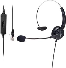 img 4 attached to AGPtEK Noise Cancelling Corded Headset: Crystal Clear Hands-Free Call Center Solution with 4-Pin RJ9 Compatibility