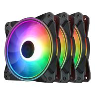 deepcool cf120 plus: набор из 3 вентиляторов pwm high-airflow 3x120 мм с двумя зонами подсветки a-rgb и тихой работой - управление через материнскую плату или включенный контроллер логотип