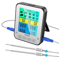 🔥 digital grill thermometer with dual probes, clock timer & lcd 3.6" backlight - ideal for cooking, baking, turkey, bbq логотип