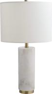 🔮 rivet mid-century modern marble pillar table desk lamp - 22"h, white marble & brass логотип