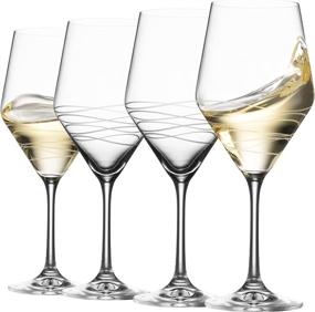 img 4 attached to 🍷 Premium Crystal Clear White Wine Glasses - Set of 4 | Chic Long Stemmed Glasses with 16 Ounce Capacity | Perfect Wine Gift for Wedding, Anniversary, Christmas, Birthday | Crafted in Europe