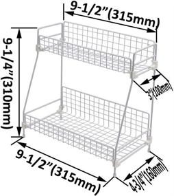 img 3 attached to 🛁 2-Tier Bathroom Countertop Organizer - Cosmetic and Makeup Holder - Kitchen Storage Wire Shelves Basket (White)