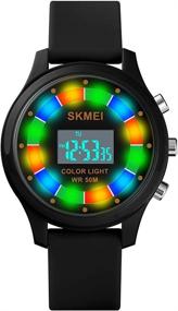 img 4 attached to 🕘 CakCity Kids Digital Sport Watch: Waterproof Electronic Multi Function Cute Outdoor Timepieces for Boys and Girls aged 5-15