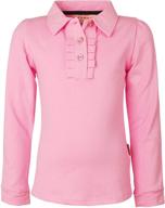 👕 ipuang girl long sleeve cotton ruffle polo shirt top: stylish and comfy for trendy girls logo