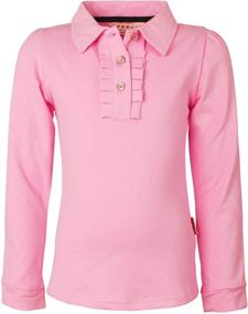 img 4 attached to 👕 Ipuang Girl Long Sleeve Cotton Ruffle Polo Shirt Top: Stylish and Comfy for Trendy Girls