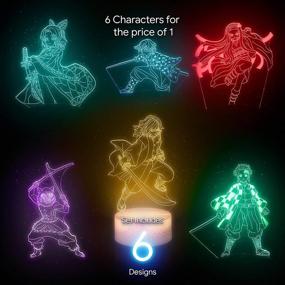 img 3 attached to 🔥 Demon Slayer Nightlight: 6 Characters in 1 - 3D Color Changing LED Lamp - Touch & Remote Control