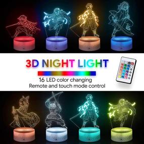 img 2 attached to 🔥 Demon Slayer Nightlight: 6 Characters in 1 - 3D Color Changing LED Lamp - Touch & Remote Control