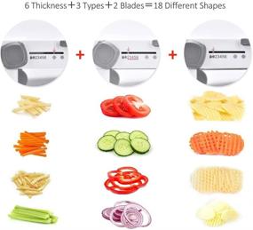 img 2 attached to 18-Function Stainless Steel Adjustable Grater - Multifunctional Manual Cutter for Vegetables, Julienne Slicing, Fruits, Waffles, Onions, and Potatoes (White)