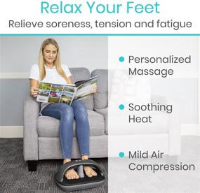 img 3 attached to Vive Heated Foot Massager - Shiatsu Massaging Machine for Deep Tissue Circulation, Plantar Fasciitis Pain Relief - Electric & Portable for Home, Office - Men & Women