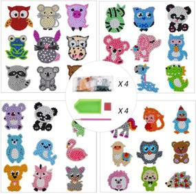 img 2 attached to 🎨 Fun and Easy: 36Pcs 5D Diamond Painting Stickers Kits for Kids and Adults - DIY Art Craft Animal & Sea World Painting with Diamonds