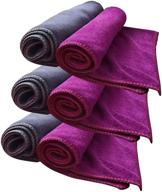 premium microfiber cleaning cloth set - 6 pack, highly absorbent, extra thick, lint free kitchen towels for home, car, and windows logo