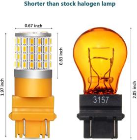 img 1 attached to 🔆 Phinlion Super Bright 3014 72-SMD LED Light Bulbs: Amber Yellow for Turn Signal Blinker Lights Lamps - 3056, 3156, 3057, 3157, 4057, 4157