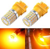 🔆 phinlion super bright 3014 72-smd led light bulbs: amber yellow for turn signal blinker lights lamps - 3056, 3156, 3057, 3157, 4057, 4157 logo