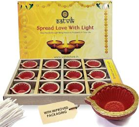 img 4 attached to 🪔 Traditional Handmade SATVIK 12 Pc Set Clay Diya Diwali Dia with Cotton Wicks for Puja Pooja - Deepawali Terracotta Earthen Vilakku Oil Lamp Diyas for Natural Mitti Welcome Decorations - Indian Gift Items