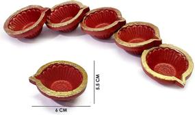 img 2 attached to 🪔 Traditional Handmade SATVIK 12 Pc Set Clay Diya Diwali Dia with Cotton Wicks for Puja Pooja - Deepawali Terracotta Earthen Vilakku Oil Lamp Diyas for Natural Mitti Welcome Decorations - Indian Gift Items