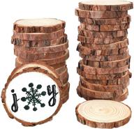 🪵 funarty natural wood slices - 32pcs craft wood kit for diy crafts - unfinished wooden circles - 3.5-4.0 inches logo